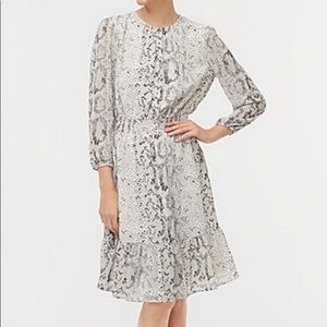 NWT Snake print Print Smocked-waist Tiered Dress J. Crew